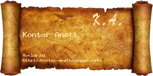 Kontor Anett névjegykártya
